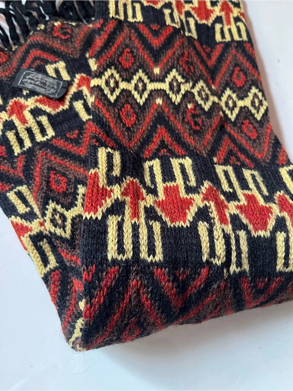 Bloomingdale's Vintage Men's Wool Fringed Scarf